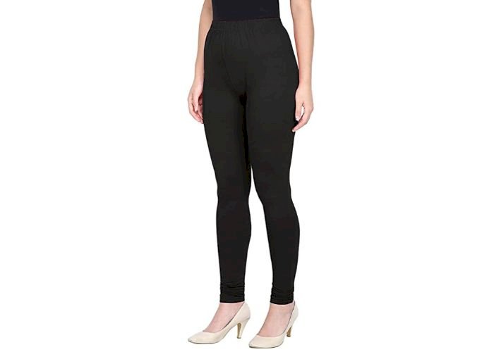 Lovely India Fashion Full Stretchable Solid Regular Shining Plain Leggings for Women and Girls Colour Black