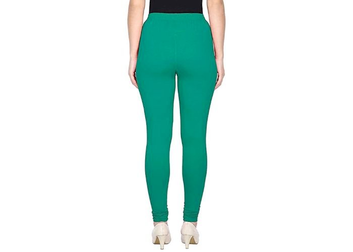 Lovely India Fashion Full Stretchable Solid Regular Shining Plain Leggings for Women and Girls Colour Blue Green