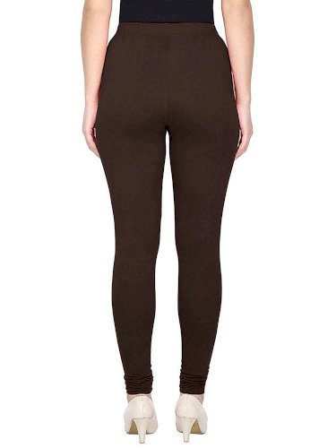 Lovely India Fashion Full Stretchable Solid Regular Shining Plain Leggings for Women and Girls Colour Brown